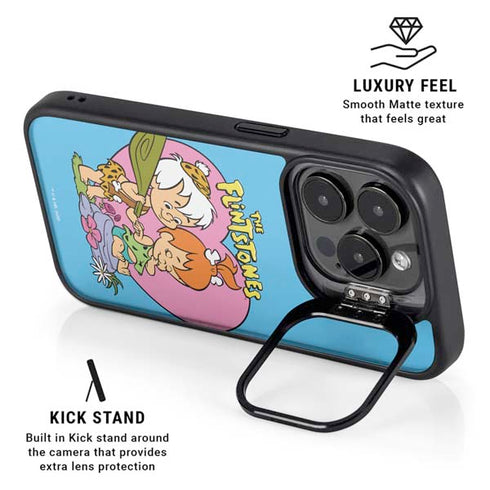 The Flinstones Bamm-Bamm and Pebbles iPhone 16 Pro Max Kickstand Case