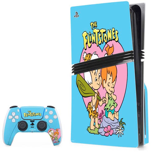 The Flinstones Bamm-Bamm and Pebbles PS5 Pro Disk Bundle Skin