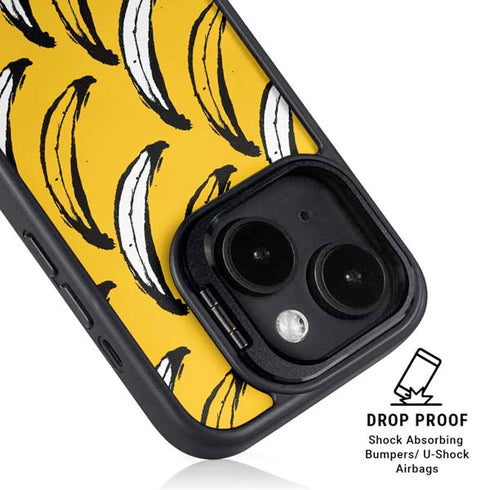 Bouffants and Broken Hearts Bananas iPhone 15 Plus Kickstand Case