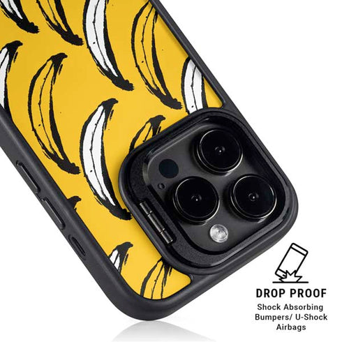 Bouffants and Broken Hearts Bananas iPhone 15 Pro Max Kickstand Case