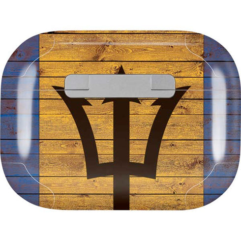 Barbados Flag Dark Wood AirPods Skins