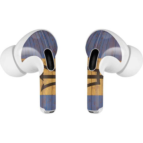 Barbados Flag Dark Wood AirPods Skins