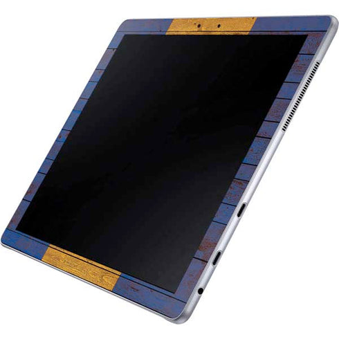 Barbados Flag Dark Wood Galaxy Book 12in Skin