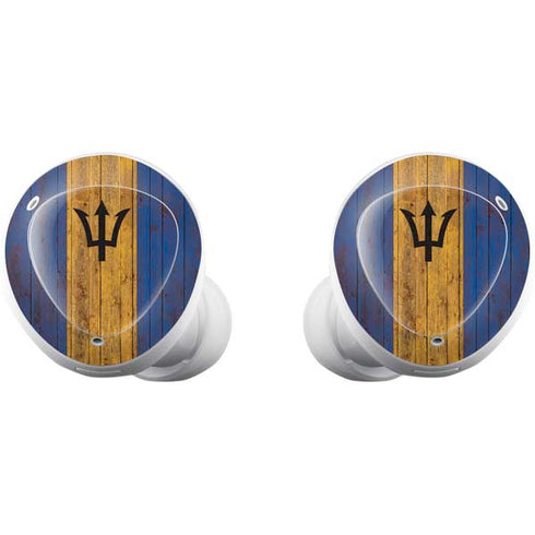 Barbados Flag Dark Wood Galaxy Buds Plus Skin