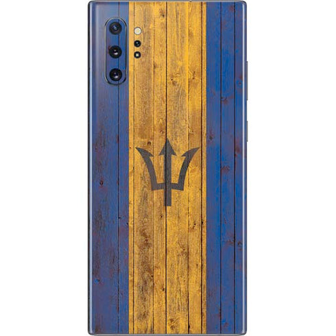 Barbados Flag Dark Wood Galaxy Note 10 Plus Skin