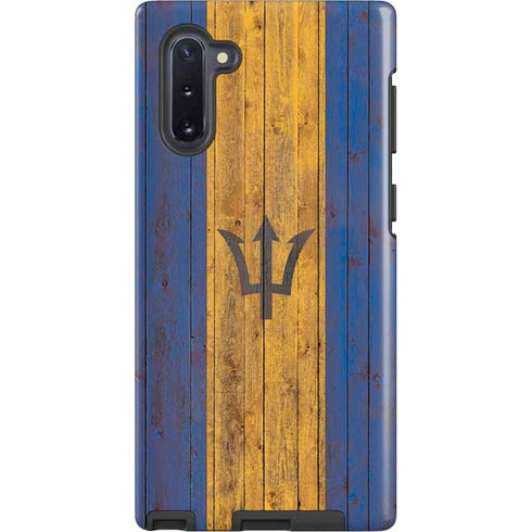 Barbados Flag Dark Wood Galaxy Cases