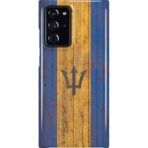 Barbados Flag Dark Wood Galaxy Cases