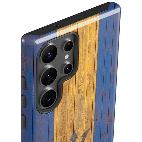Barbados Flag Dark Wood Galaxy S23 Ultra Pro Case