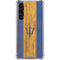 Barbados Flag Dark Wood Galaxy S24 FE Clear Case