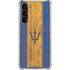 Barbados Flag Dark Wood Galaxy S24 FE Clear Case