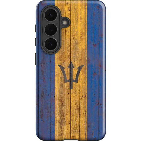 Barbados Flag Dark Wood Galaxy S26 Plus Impact Case