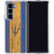 Barbados Flag Dark Wood Galaxy Z Fold5 5G Clear Case