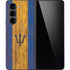 Barbados Flag Dark Wood Galaxy Z Fold5 5G Skin