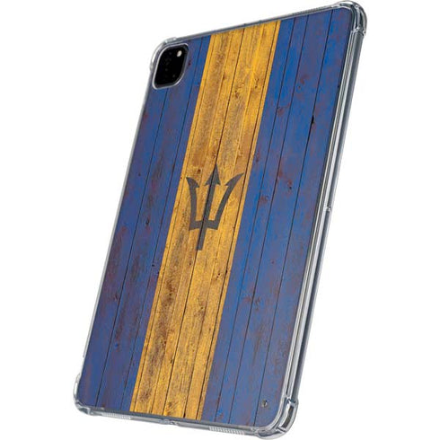 Barbados Flag Dark Wood iPad Pro 11in (2024) Clear Case