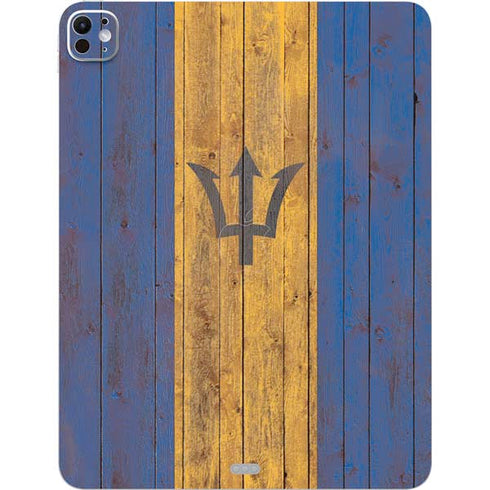 Barbados Flag Dark Wood iPad Pro 13in M4 (2024) Skin