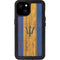 Barbados Flag Dark Wood iPhone 15 Plus Waterproof Case