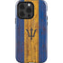 Barbados Flag Dark Wood iPhone 15 Pro Impact Case