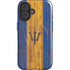 Barbados Flag Dark Wood iPhone 16 Magsafe Impact Case