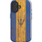 Barbados Flag Dark Wood iPhone 16 Plus Impact Case