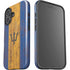 Barbados Flag Dark Wood iPhone 16 Plus Impact Case