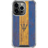 Barbados Flag Dark Wood iPhone 16 Pro Clear Case