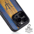 Barbados Flag Dark Wood iPhone 16 Pro Kickstand Case
