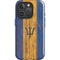 Barbados Flag Dark Wood iPhone 16 Pro Magsafe Impact Case