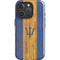 Barbados Flag Dark Wood iPhone 16 Pro Max Impact Case