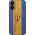 Barbados Flag Dark Wood iPhone 16 Skin