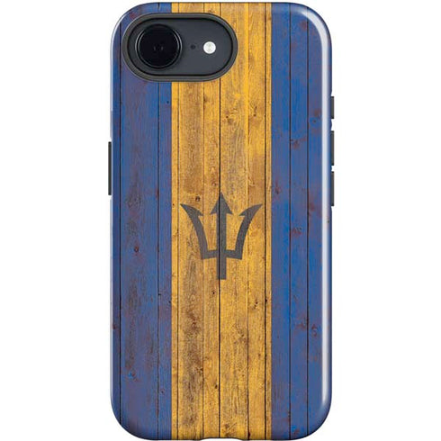 Barbados Flag Dark Wood iPhone 16e Impact Case
