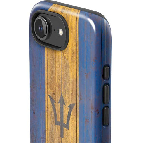 Barbados Flag Dark Wood iPhone 16e Impact Case