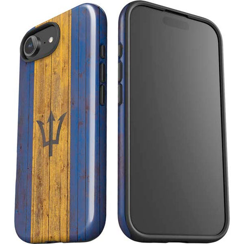 Barbados Flag Dark Wood iPhone 16e Impact Case