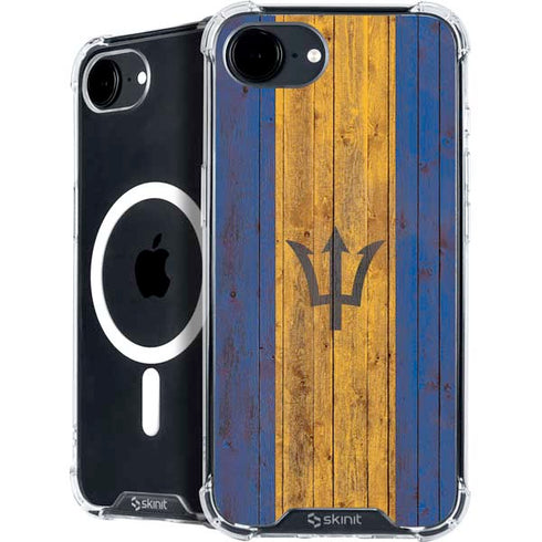 Barbados Flag Dark Wood iPhone 16e MagSafe Case