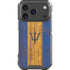 Barbados Flag Dark Wood iPhone 18 Pro Clear Case
