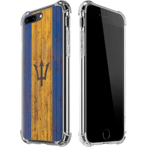 Barbados Flag Dark Wood iPhone Cases