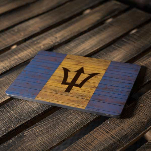 Barbados Flag Dark Wood Apple MacBook Air Skin
