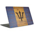 Barbados Flag Dark Wood MacBook Skins