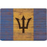 Barbados Flag Dark Wood MacBook Skins