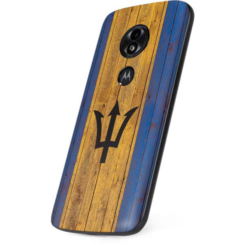 Barbados Flag Dark Wood Moto E5 Play Skin