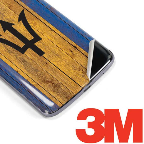 Barbados Flag Dark Wood Moto E5 Plus Skin