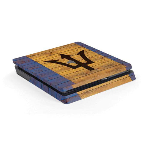 Barbados Flag Dark Wood PlayStation PS4 Skins