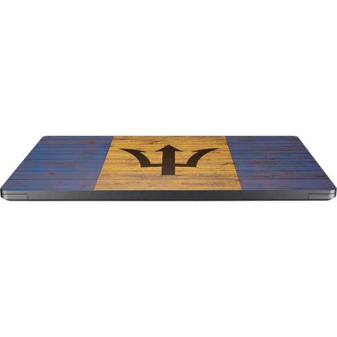 Barbados Flag Dark Wood Surface Laptop 7 15in Skin