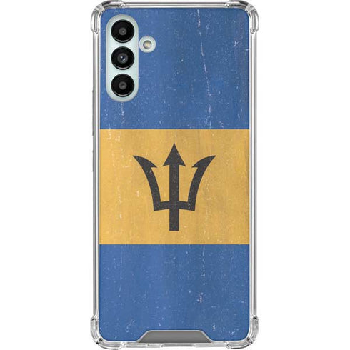 Barbados Flag Distressed Galaxy A13 5G Clear Case