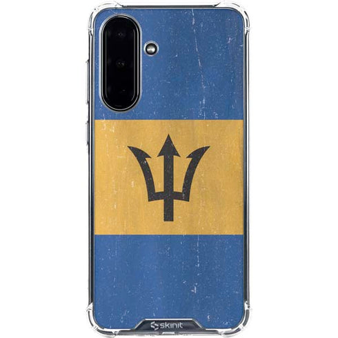 Barbados Flag Distressed Galaxy A36 5G Clear Case