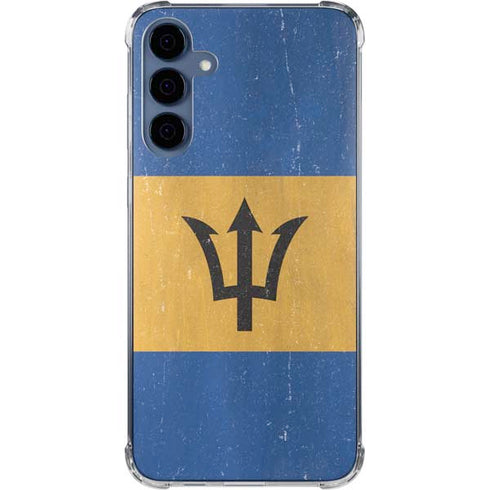 Barbados Flag Distressed Galaxy A55 5G Clear Case