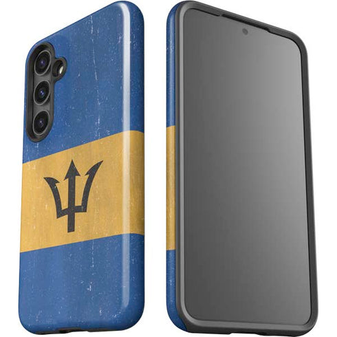 Barbados Flag Distressed Galaxy S25 Plus Impact Case