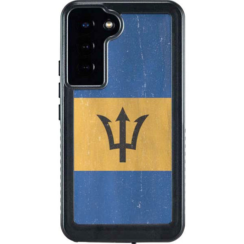 Barbados Flag Distressed Galaxy S24 Plus Waterproof Case