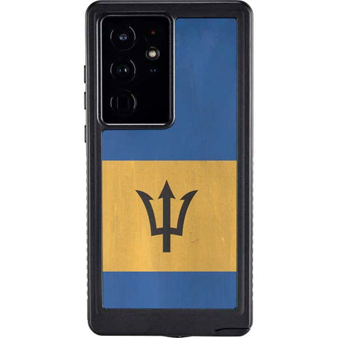 Barbados Flag Distressed Galaxy S24 Ultra Waterproof Case