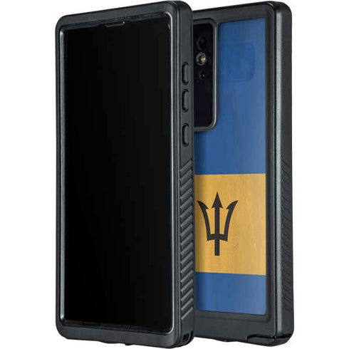 Barbados Flag Distressed Galaxy S24 Ultra Waterproof Case