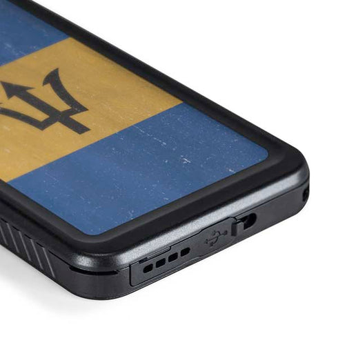 Barbados Flag Distressed Galaxy S24 Waterproof Case
